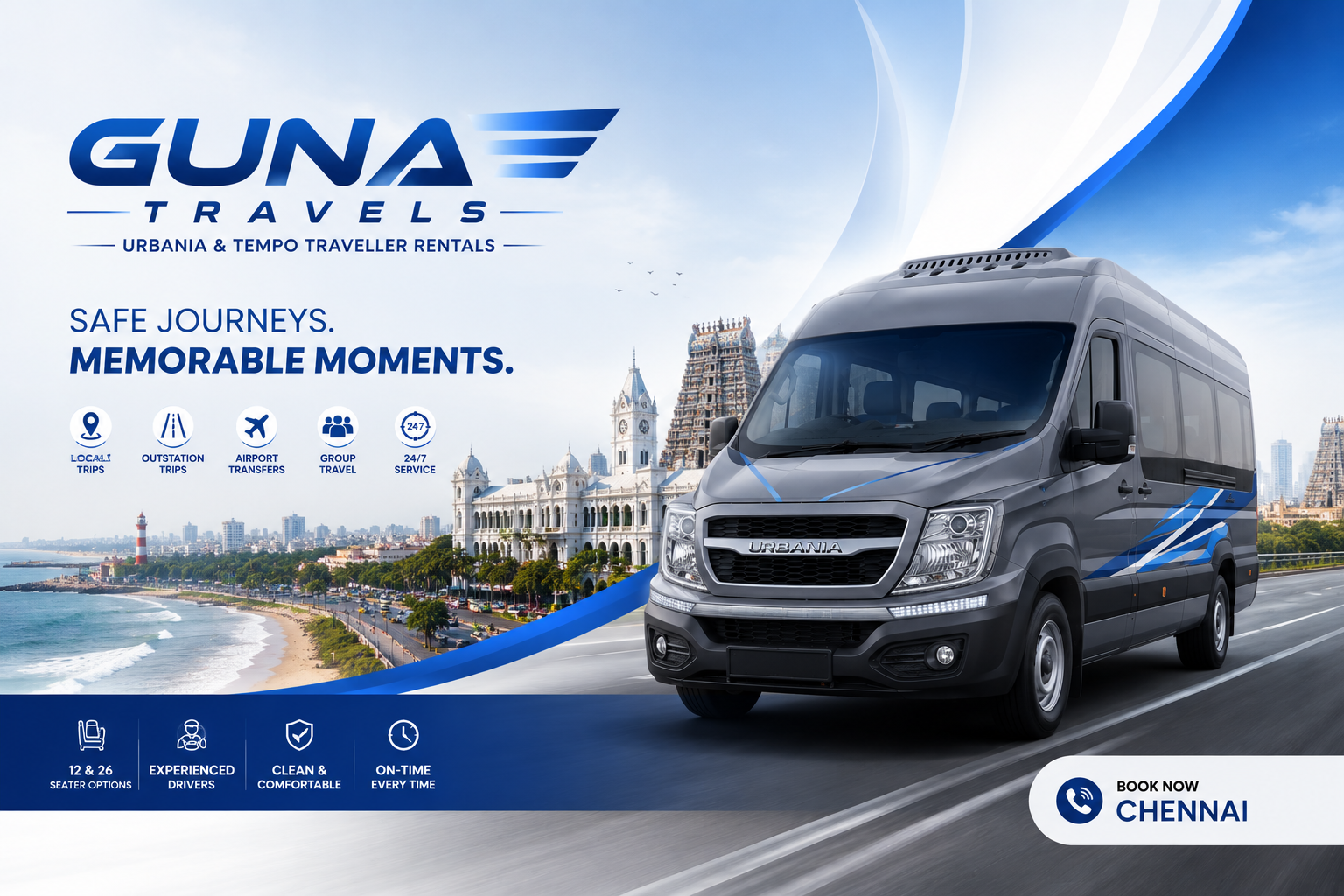 Guna Travels Chennai – Tempo Traveller & Urbania Rental